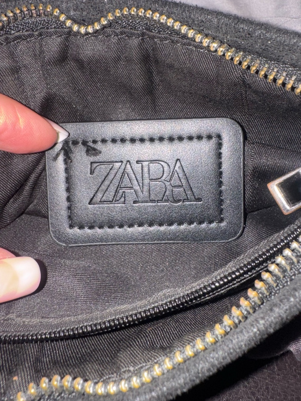 ZARA Black small studded Crossbody Bag - Black